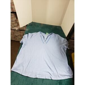St Johns Bay Shirt Size 3 X Womens Blue Short Sleeves Tee Comfort Ladies NWT